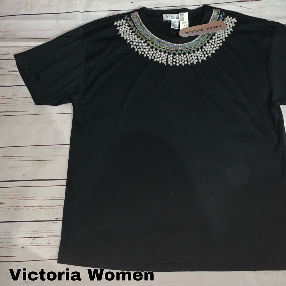 Victoria Woman size 2X New NWT Pearl neck top